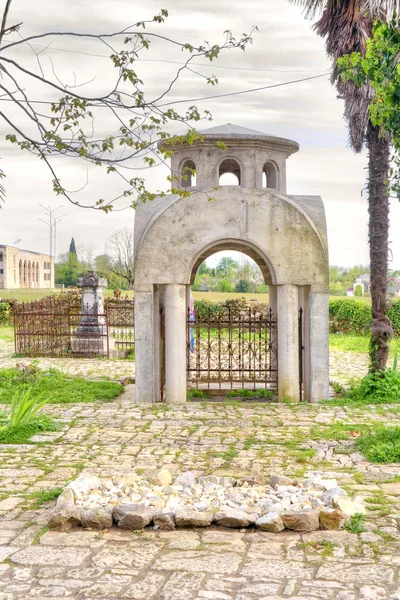 Abhazia. On the adjacent territory temple of Dormition of most H — Stock Photo, Image