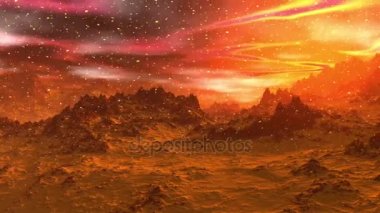 Yabancı gezegen. Dağ. Animasyon. 4k