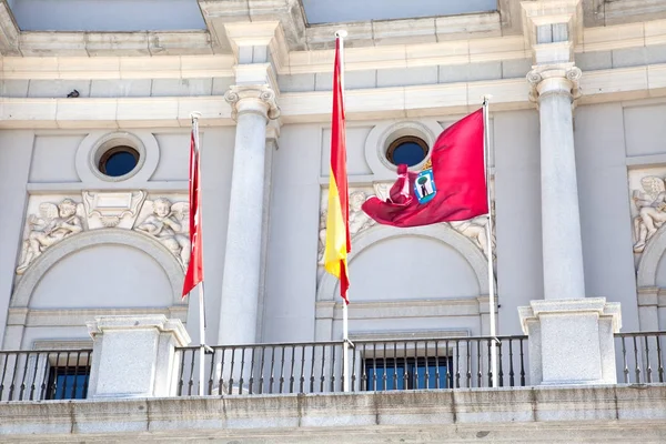 The flags of Spain and Madrid — Stock Photo, Image