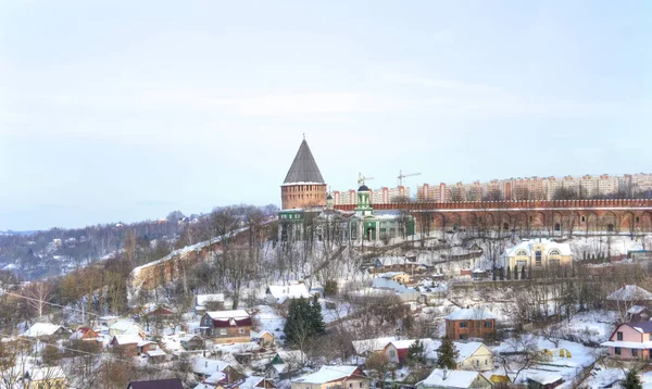 Башня Веселухи, Покровский храм и Богословский храм — стоковое фото