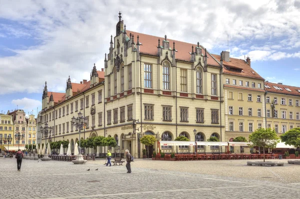 Wroclaw. Pazar Meydanı eski evleri — Stok fotoğraf