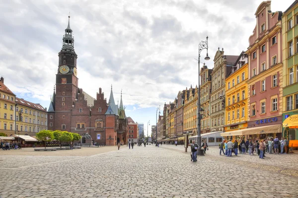 Wroclaw. Starobylé domy Market Square — Stock fotografie