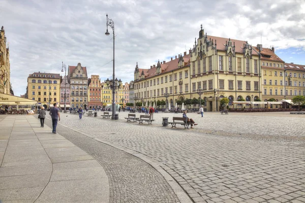 Wroclaw. Oude huizen in het marktplein — Stockfoto