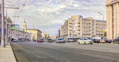 Moskova. Garden Ring Yolu. Smolenskaya Meydanı