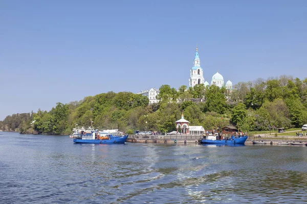 The island of Valaam. The bell tower of the Spaso-Preobrazhensky — Stock Photo, Image