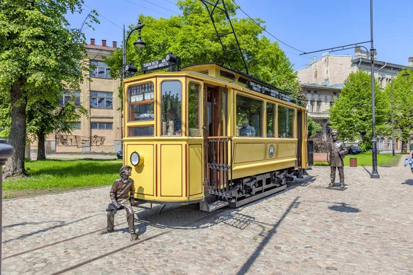 City Vyborg. Tram monument — Stock Photo, Image