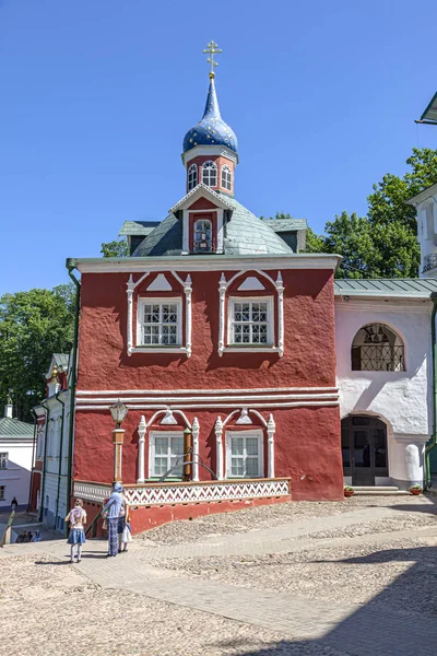 Kutsal Dormition Pskovo Pechersky Manastırı Pskov Mağara Manastırı Tapınak Kompleksi — Stok fotoğraf