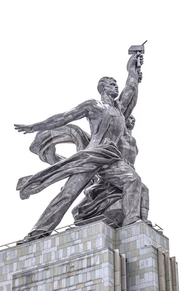 Mosca City. Monumento lavoratore e donna Kolkhoz — Foto Stock