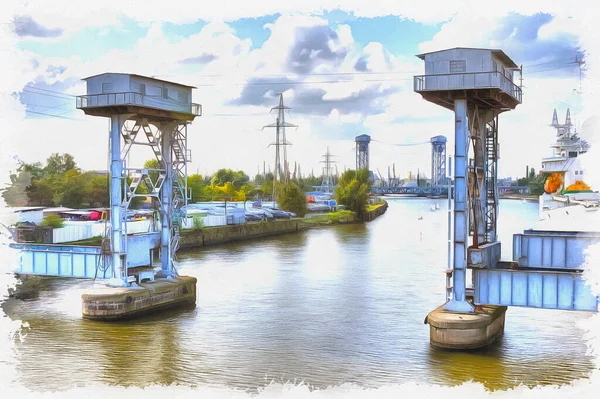 Kaliningrad Alte Ausgleichsbrücke Für Die Passage Von Schiffen Mit Großen — Stockfoto