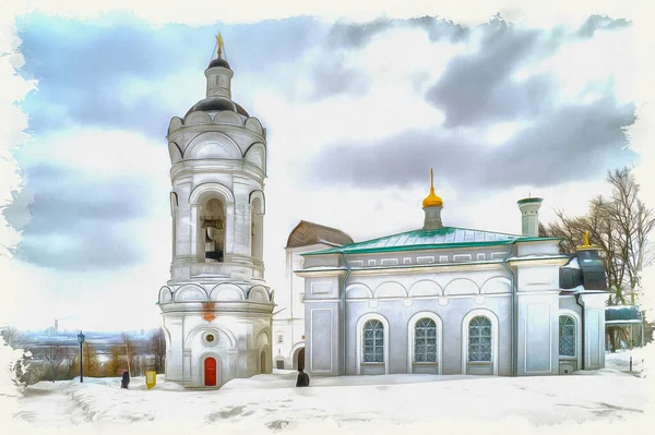 Ancient Temple Old Russian Village Church George Bell Tower Kolomenskoye — Stock Photo, Image