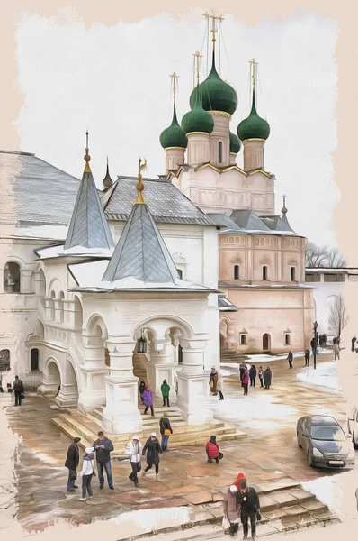 Rysslands Äldsta Stad Ingår Den Ryska Guldringen Kreml Staden Rostov — Stockfoto