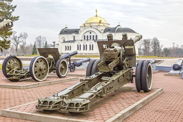 Brest Republika Belaru Marzec 2020 Twierdza Brześć Broń Artyleria Pokładzie — Zdjęcie stockowe