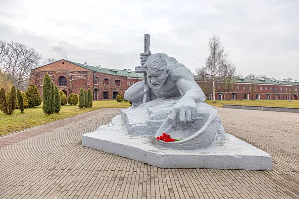 Brest Běloruská Republika Březen 2020 Citadela Sochařská Kompozice Žízeň Památkovém — Stock fotografie