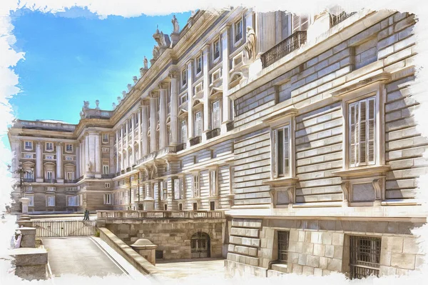 东方广场上的皇家宫殿前的东方广场和歌剧院 帆布上的油画 图片与照片 模仿绘画 说明1 — 图库照片