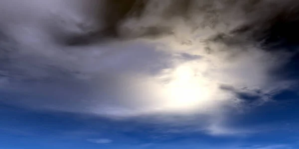 Sole Uno Sfondo Nuvole Nel Cielo Illustrazione — Foto Stock