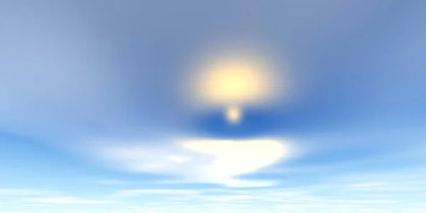 Die Sonne Auf Einem Wolkenhintergrund Himmel Illustration — Stockfoto