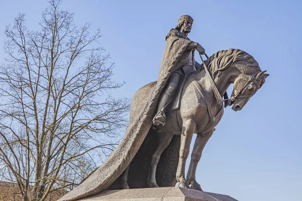 Lida Republika Belaru Marzec 2020 Pomnik Wielkiego Księcia Litwy Założyciela — Zdjęcie stockowe