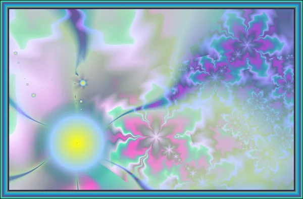 Tekstura Ramce Obrazu Streszczenie Fraktalne Grafika Komputerowa Ilustracja Kwiaty — Zdjęcie stockowe