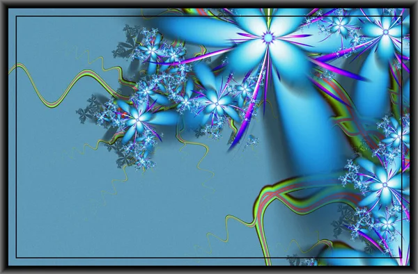 Текстура Рамке Изображения Абстрактный Фрактал Компьютерная Графика Иллюстрация Цветы — стоковое фото