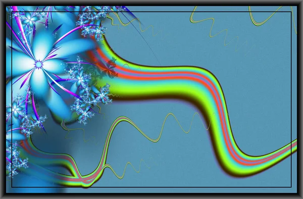 Tekstura Ramce Obrazu Streszczenie Fraktalne Grafika Komputerowa Ilustracja Kwiaty — Zdjęcie stockowe