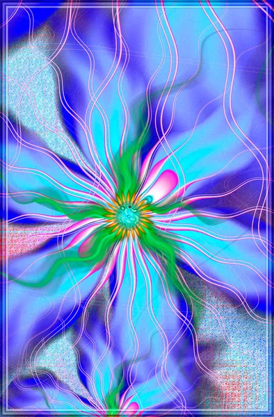 Fleur Dans Cadre Photo Fracture Abstraite Graphiques Informatiques Illustration — Photo