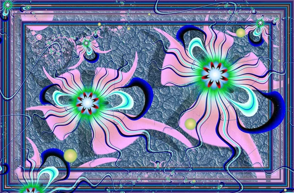 Kwiat Ramach Zdj Cia Streszczenie Fraktalne Grafika Komputerowa Ilustracja — Zdjęcie stockowe