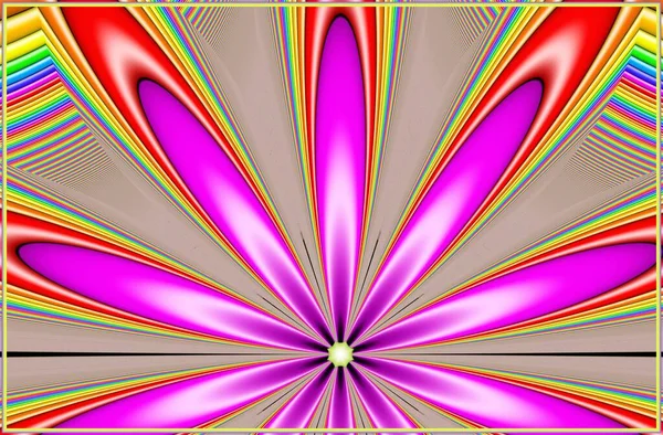 Texture Frame Picture Abstract Fractal Computer Graphics Flower Illustration — Stock Photo, Image