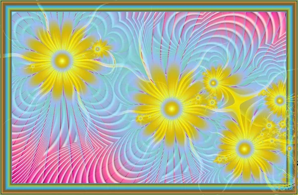 Tekstura Ramce Obrazu Streszczenie Fraktalne Grafika Komputerowa Kwiat Ilustracja — Zdjęcie stockowe