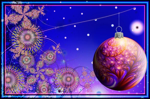 Fraktal Mit Weihnachtskugeln Computergrafik Illustration — Stockfoto