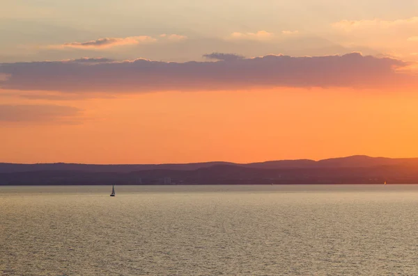 Sunset on Balaton Lake — Stock Photo, Image