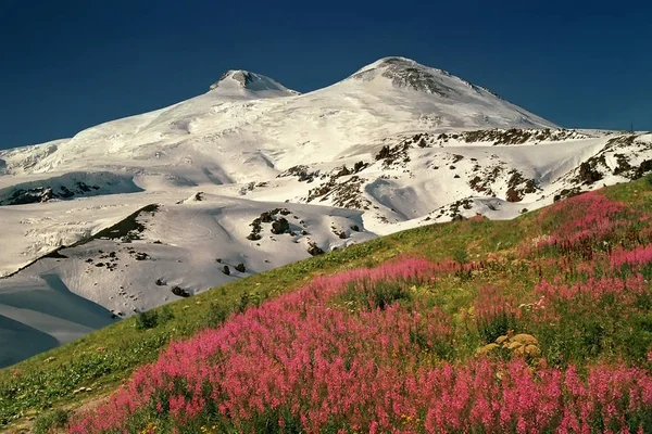 Nézd a hegyi Elbrus — Stock Fotó