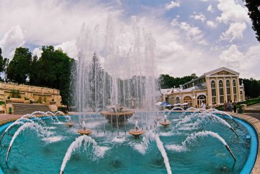 Beautiful  fountain in the resort town of Yessentuki clipart