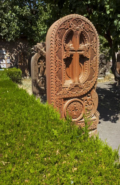 Armeniska cross-sten khachkar — Stockfoto