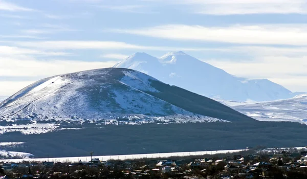 Uitzicht Berg Elbrus Van Pyatigorsk Stad — Stockfoto