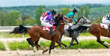 PYATIGORSK, RUSSIA - 10 Mayıs 2020: Pyatigorsk hippodromunun 