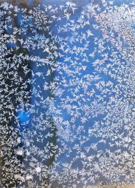 Ornamento Innevato Vetro Congelato Sfondo Della Natura Astratta — Foto Stock