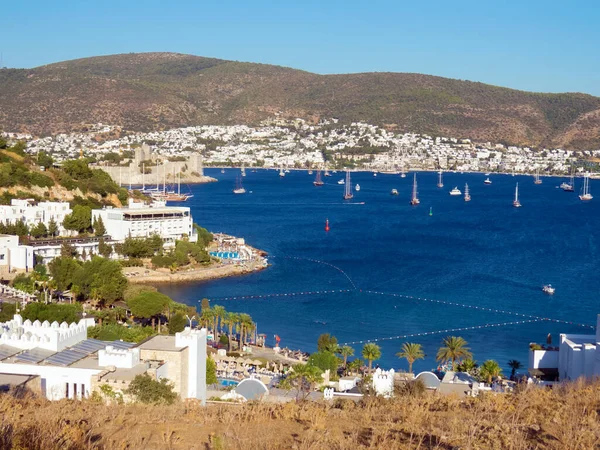 View Bodrum Bay Peter Castle Bodrum Castle Hill Evening Lighting — Stock Photo, Image