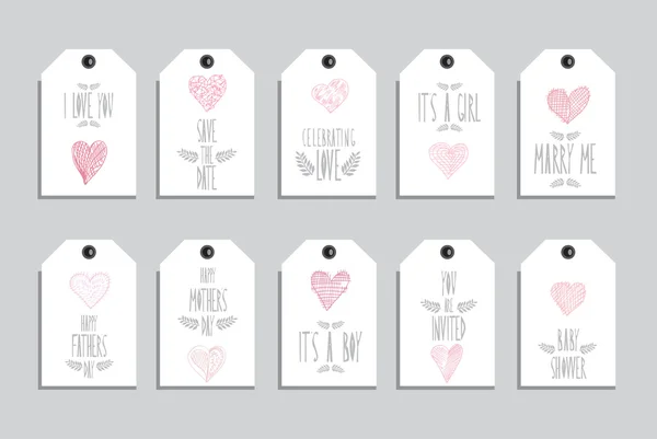 Tags cadeauset — Stockvector