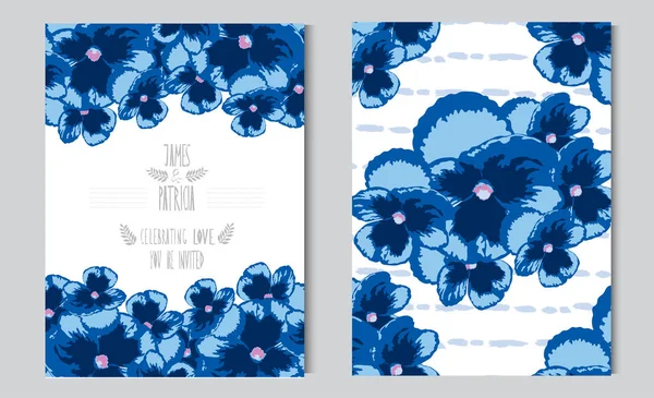 Set di carte floreali — Vettoriale Stock