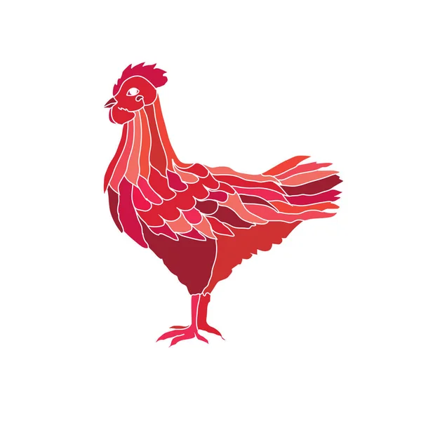 Pollo disegnato a mano — Vettoriale Stock