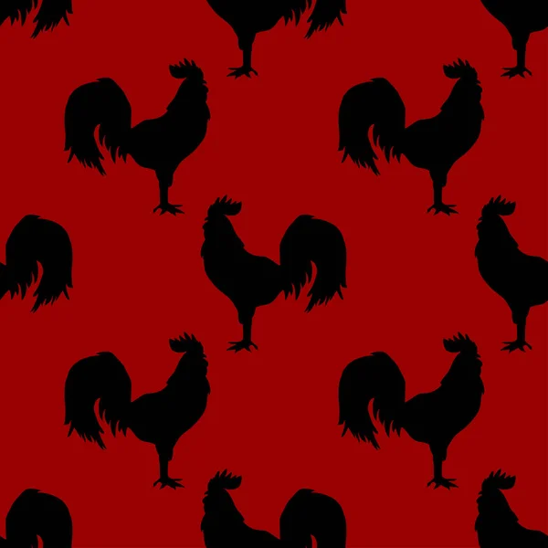 Patrón inconsútil de gallos — Vector de stock