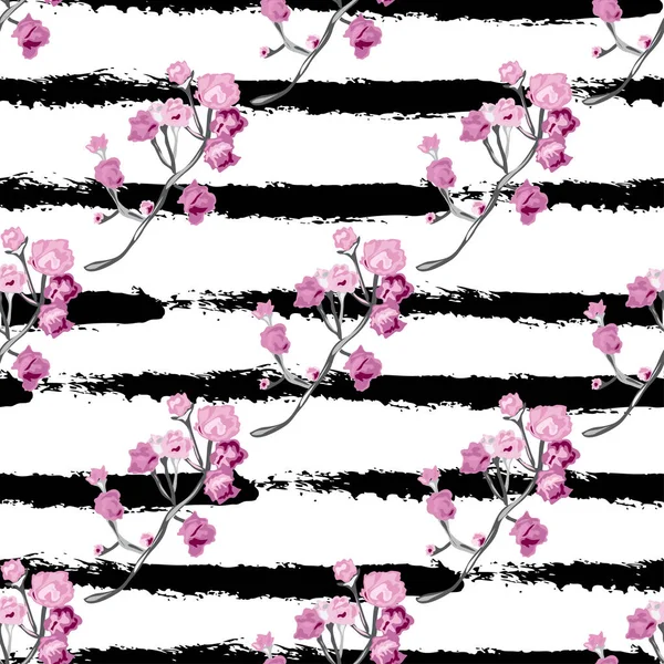 Motif floral sans couture — Image vectorielle