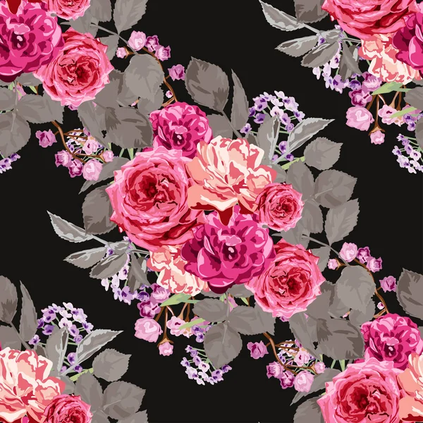 Bloemen naadloos patroon — Stockvector