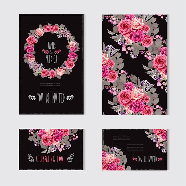 Floral cards set — Stock Vector