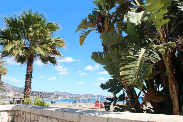 Spiaggia di Malagueta a Malaga, Spagna — Foto Stock