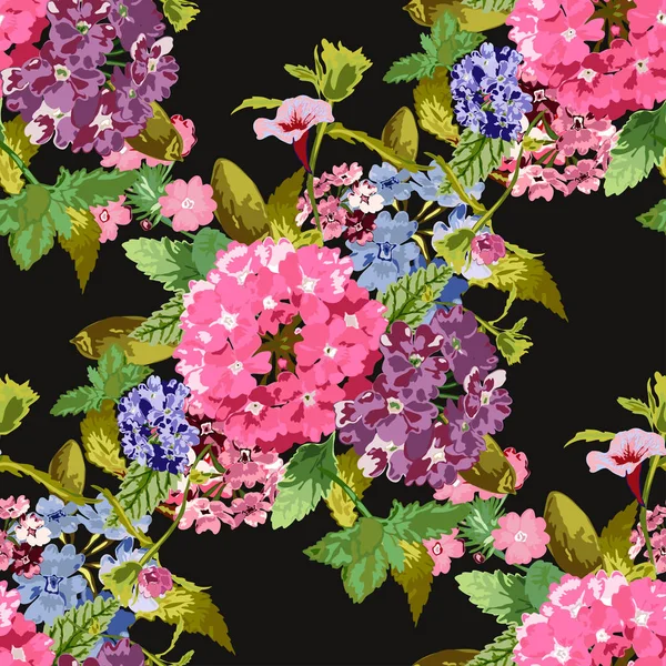 Bloemen naadloos patroon — Stockvector