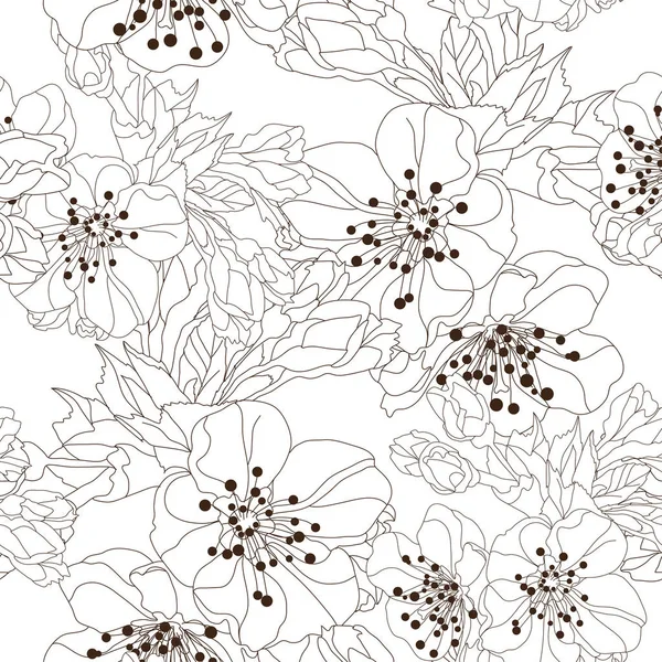 Motif floral sans couture — Image vectorielle