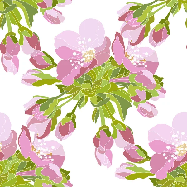 Motif floral sans couture — Image vectorielle