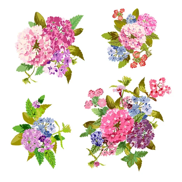 Декоративные цветочные букеты — стоковый вектор