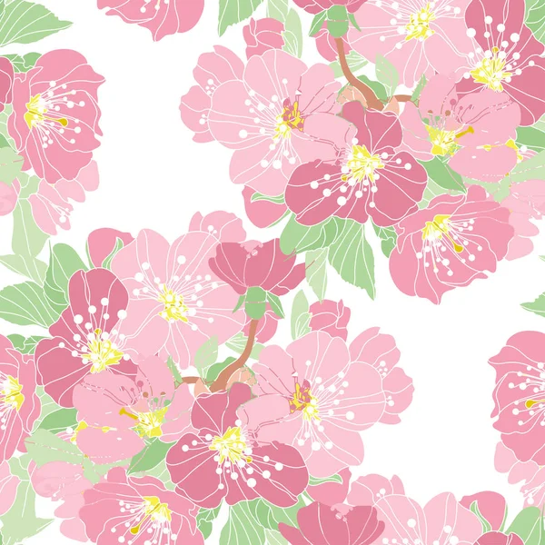 Bloemen naadloos patroon — Stockvector